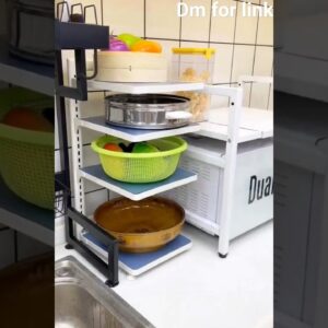 Adjustable Panpot Orgniser Rack kitchen utensils organiser online available 😍