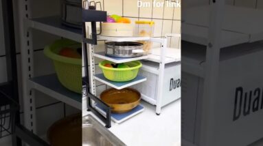 Adjustable Panpot Orgniser Rack kitchen utensils organiser online available 😍