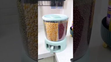 Amazon Cereal Rice Grain Rotating Container kitchen products online available 😍