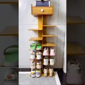 portable slim shape wooden shoes organiser rack online available 😍