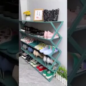 Foldable shoes organiser rack online available 😍